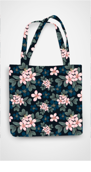 ALL OVER PRINT TOTE BAG - ZIPPER