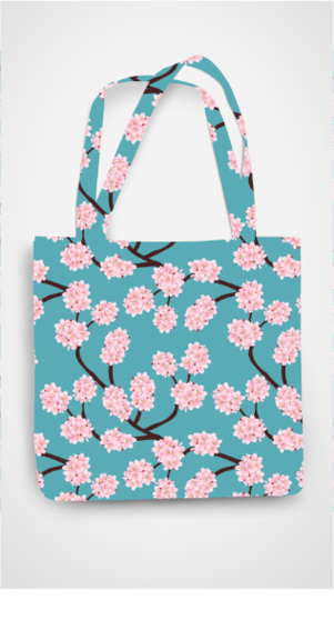 ALL OVER PRINT TOTE BAG - ZIPPER