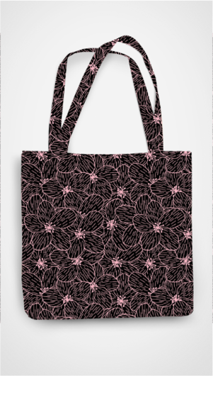 ALL OVER PRINT TOTE BAG - ZIPPER