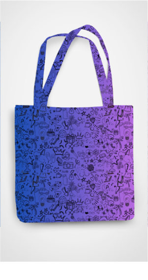 ALL OVER PRINT TOTE BAG - ZIPPER