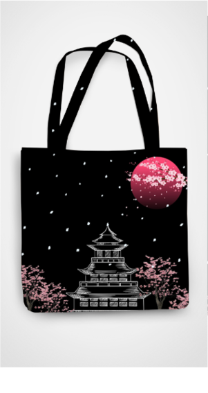 ALL OVER PRINT TOTE BAG - ZIPPER