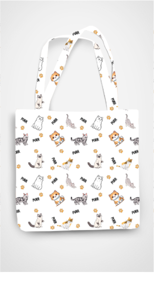 ALL OVER PRINT TOTE BAG - ZIPPER