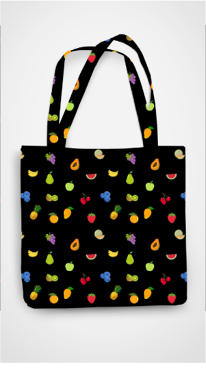 ALL OVER PRINT TOTE BAG - ZIPPER