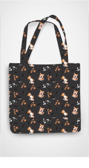 ALL OVER PRINT TOTE BAG - ZIPPER