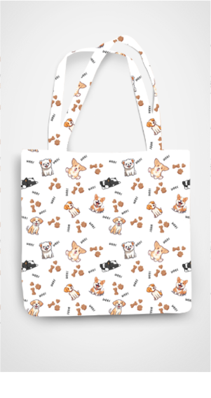 ALL OVER PRINT TOTE BAG - ZIPPER