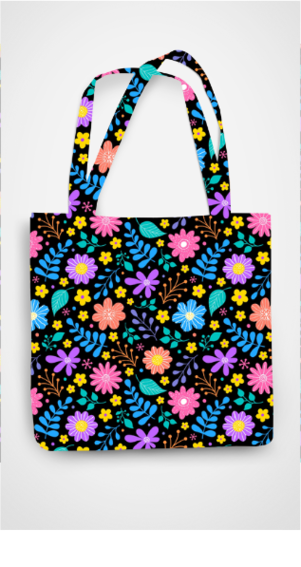 ALL OVER PRINT TOTE BAG - ZIPPER