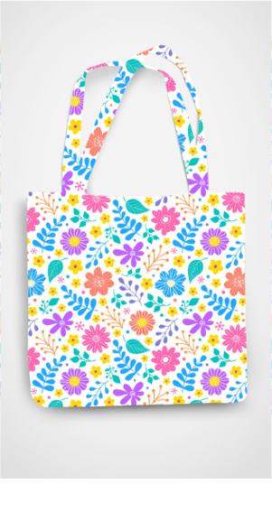 ALL OVER PRINT TOTE BAG - ZIPPER