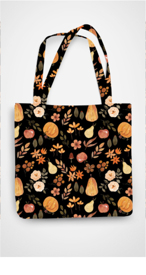 ALL OVER PRINT TOTE BAG - ZIPPER