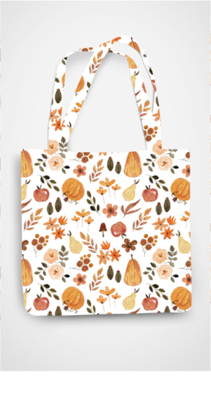 ALL OVER PRINT TOTE BAG - ZIPPER