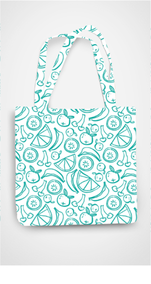 ALL OVER PRINT TOTE BAG - ZIPPER