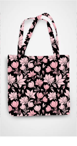 ALL OVER PRINT TOTE BAG - ZIPPER