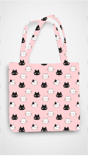 ALL OVER PRINT TOTE BAG - ZIPPER